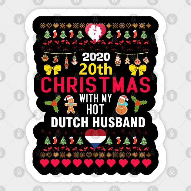 2020 20th Christmas With My Hot Dutch Husband Sticker by mckinney